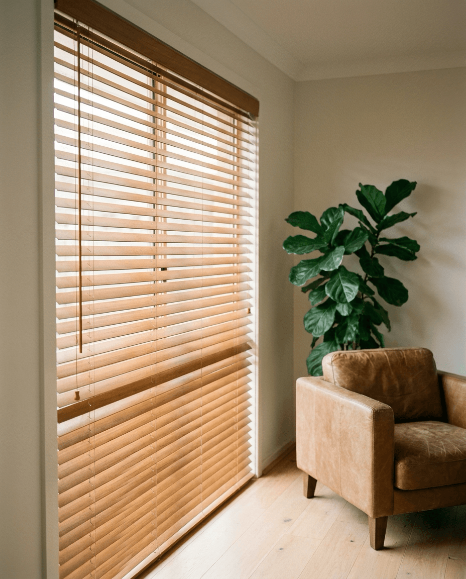 Venetians in a styled room